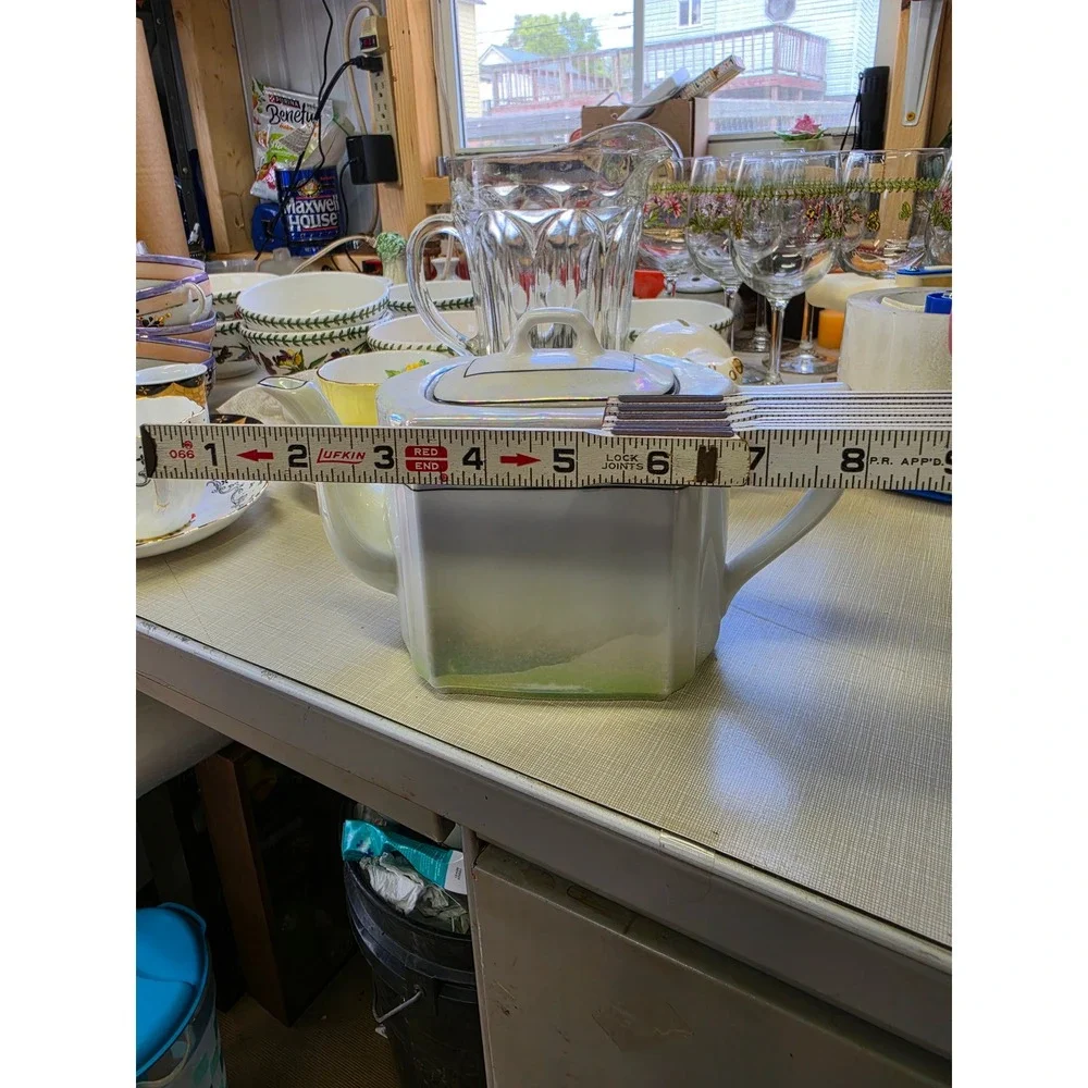 Vintage CT Altwasser Germany Iridescent Luster Porcelain Tea Coffee Set w Tray